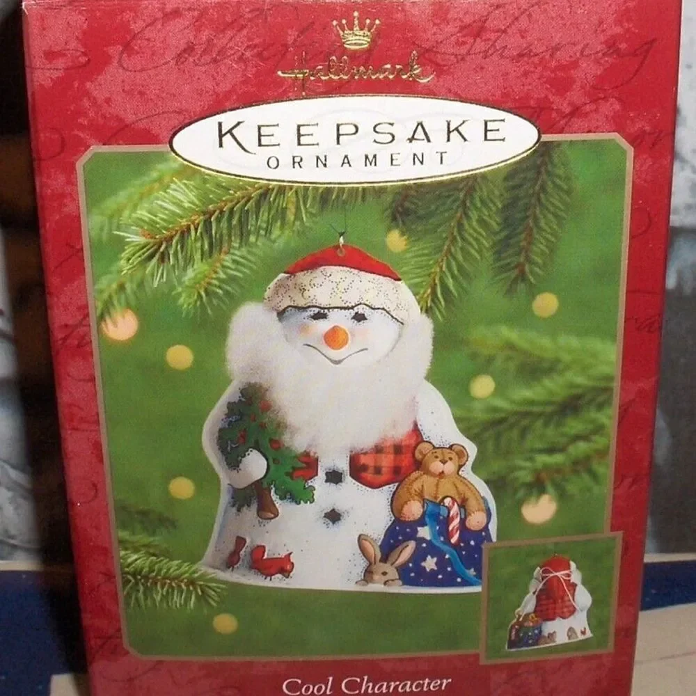 Hallmark Keepsake Ornament 2000 - Cool Character - Pressed Tin Snowman Ornament
